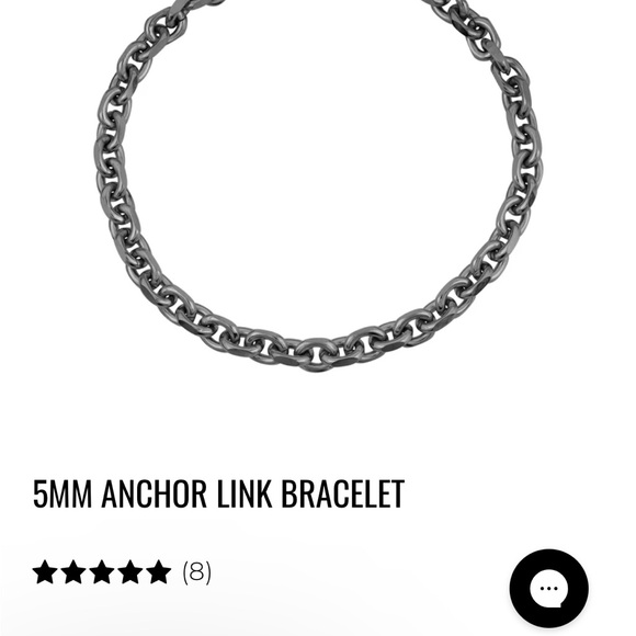 NWT The Steel Shop. 5mm Anchor Link Bracelet. 
8 inches. Gun Metal. - Picture 4 of 4
